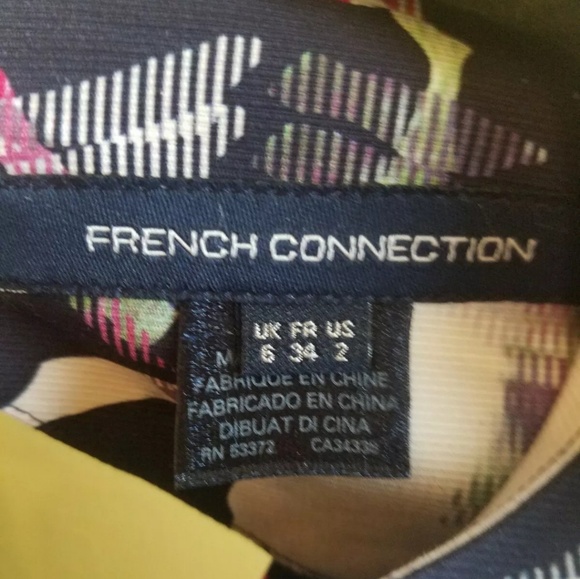 FRENCH CONNECTION BLUE FLORAL DRESS SIZE US 2 XS - Picture 7 of 8
